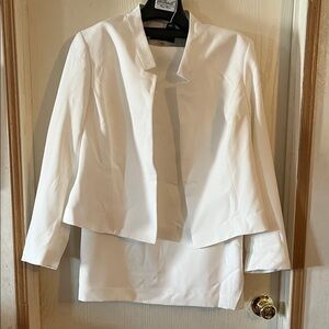 Evan Picone Women's White Skirt Suit, Blazer Size 14, Skirt Size 10, Worn Once!!